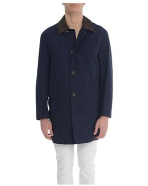 Fay Single-Breasted Coats - Blue