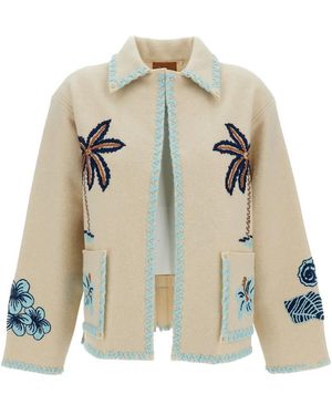 Alanui Truien & Vesten ,Veelkleurig ,Wol Remember Me Jacket - Naturel