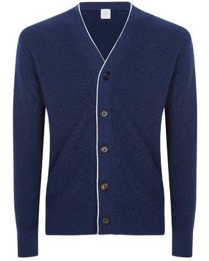 Eleventy Truien & Vesten ,Blauw ,Kasjmier Maglia Cardigan Costa Inglese