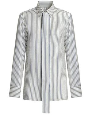 Kiton Seidenhemd Mit Bindedetail - Grau