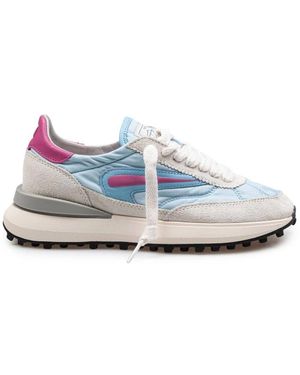 Date Athleta Nylon Und Wildleder Sneakers - Blau