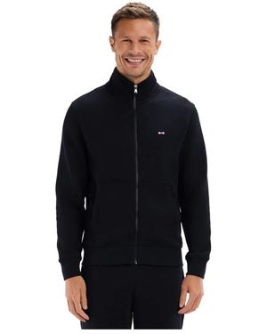 Eden Park Basis Zip-Sweatshirt Met Kangoeroezak - Zwart