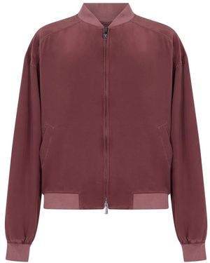 Versace Jassen ,Roze ,Silk Bomber - Paars