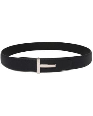 Tom Ford T-Schnallen-Wenderiemen Aus Leder - Schwarz