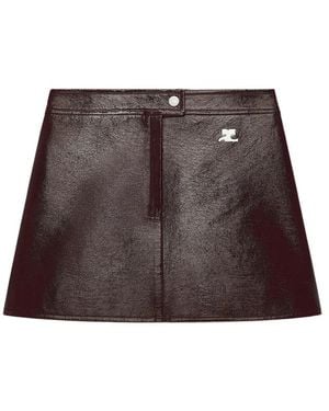 Courreges Vinyl Reedition Mini Rok - Bruin