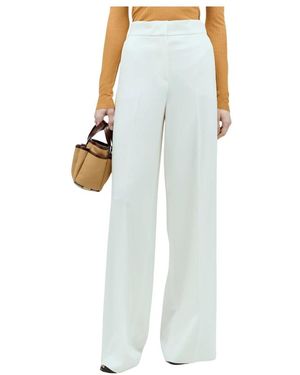 Max Mara Broeken ,Wit ,Cady Smokingbroek - Blauw