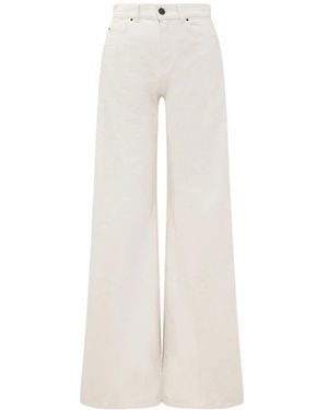 Indacum Lange Broek Met Hoge Taille - Wit