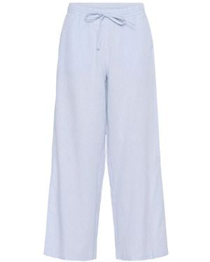 Cream Gestreifte Hose Mit Elastischem Bund Kentucky - Blau