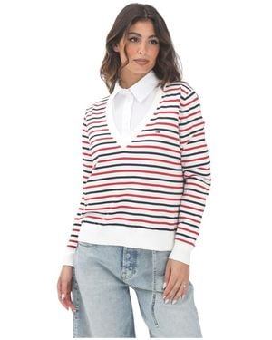 Tommy Hilfiger V-Neck Knitwear - Rosso