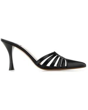 Paris Texas Nadia Pointed Toe Cage Heel Mules - Zwart