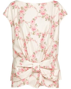Simone Rocha Boxy Peplum Strikken Top - Roze