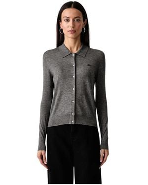Lacoste Cardigan Aus Kaschmir-Mix Mit Diamant-Knöpfen - Schwarz