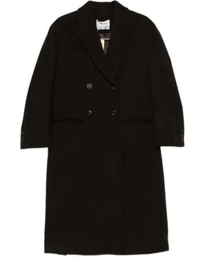 Low Classic Double-Breasted Coats - Black