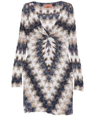 Missoni Kleedjes ,Veelkleurig ,Korte Jurk - Blauw