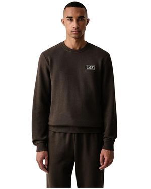 EA7 Hoodies & Sweatvesten ,Bruin ,Katoen Sweatshirt - Zwart