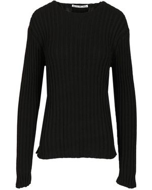 Acne Studios Geribbelde Trui Met Ronde Hals - Zwart