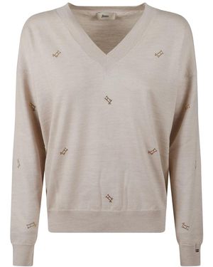 Herno V-Neck Knitwear - Gris