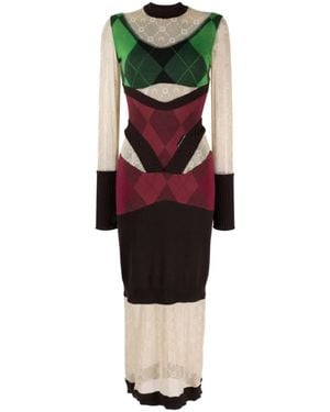 Marine Serre Knitted Dresses - Red