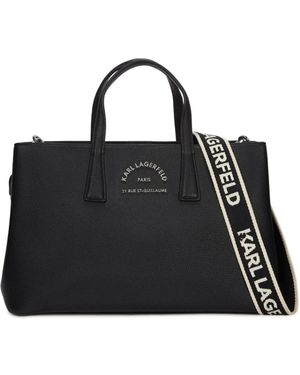 Karl Lagerfeld Rue St-Guillaume Metal Satchel Bag - Schwarz