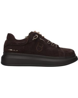 Tosca Blu Schoenen ,Bruin ,Leer Chic Sneaker - Zwart