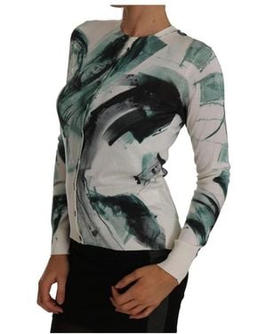 Dolce & Gabbana Abstrakter Strickcardigan - Grau