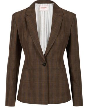 Iceberg Enkelrijige Blazer Met Ruit - Bruin