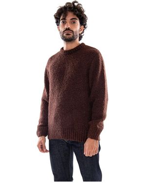 Edwin Dun Strukturierter Pullover - Rot