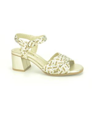 Carmela Schoenen ,Geel ,Leer Tresse High Heel Sandalen - Metallic