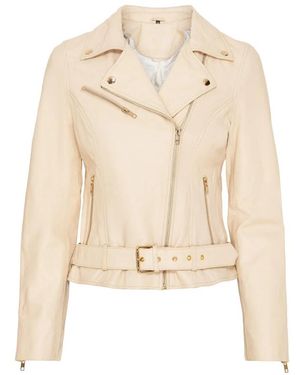 Notyz Biker Jacket Skind Ivory Light, Mujer, Talla - Neutro