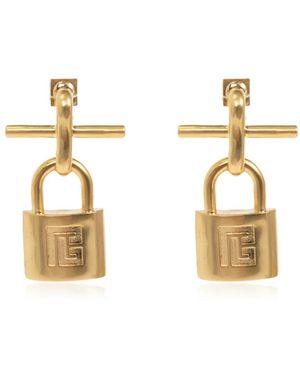 Balmain Oorbellen Met Messing Puls-Hangslot - Metallic