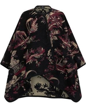 Etro Omkeerbare Wolmix Cape - Zwart