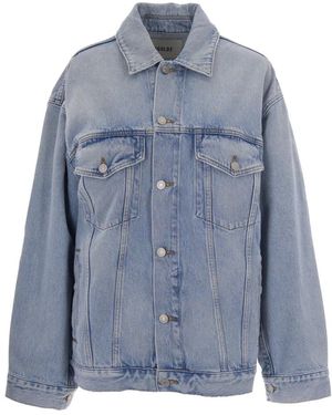 Agolde Denim Jack Met Knopen - Blauw