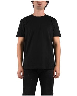 Dondup Tops ,Zwart ,Katoen T-Shirt Met Ronde Hals Van Jersey