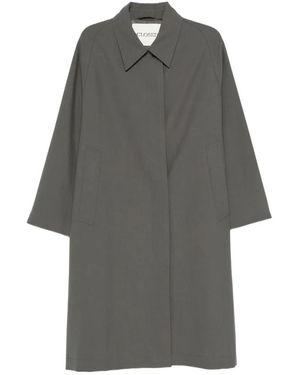 Closed Single-Breasted Coats - Gris