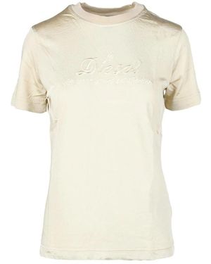 DIESEL Casual Viscose Katoen T-Shirt - Naturel