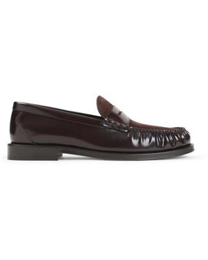 Brunello Cucinelli Schoenen ,Rood ,Leer Penny Loafers - Zwart