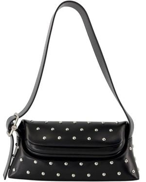 OSOI Schwarze Leder-Schultertasche