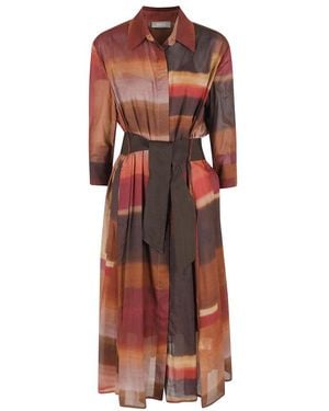 Kiltie Burt Hemdblusen-Midikleid Mit Gürtel - Rot
