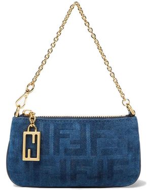 Fendi Tassen ,Blauw ,Denim Mini Baguette Clutch