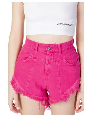 hinnominate Shorts in cotone fucsia con zip - Rosa
