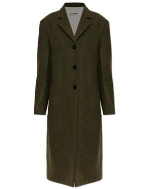 Jil Sander Loden Wollmantel - Grün