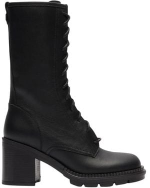 Casadei Schoenen ,Zwart ,Leer Concept Symphony Combat Boot