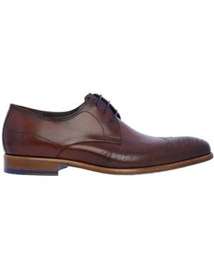 Floris Van Bommel Dunkelbraune Schnürschuhe Aus Dressed Calf Leder