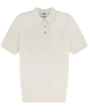 Alpha Studio Katoenen En Zijden Polo - Wit