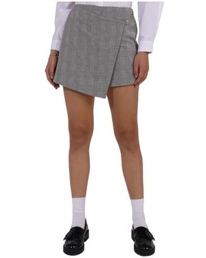 Naf Naf Rokken ,Grijs ,Veelzijdige Grijze Geruite Rok/Broek