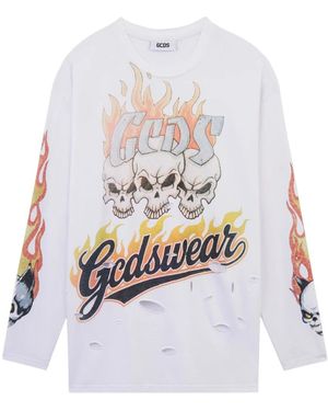 Gcds Long Sleeve T-Shirts - White