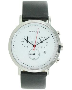 Bering Analog quarz classic collection armbanduhr mit kalbsleder armband und saphirglas 10540-404 - Grau