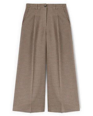 mötivi Cropped Hose Mit Karomuster - Braun