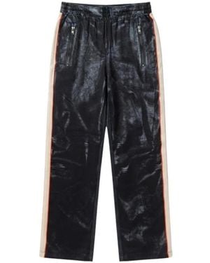 DIESEL Leather Trousers - Negro