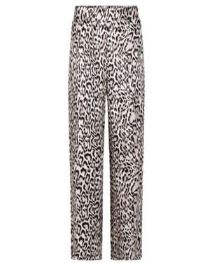 Jansen Amsterdam Weite Bein Sand Animal Print Hose - Braun